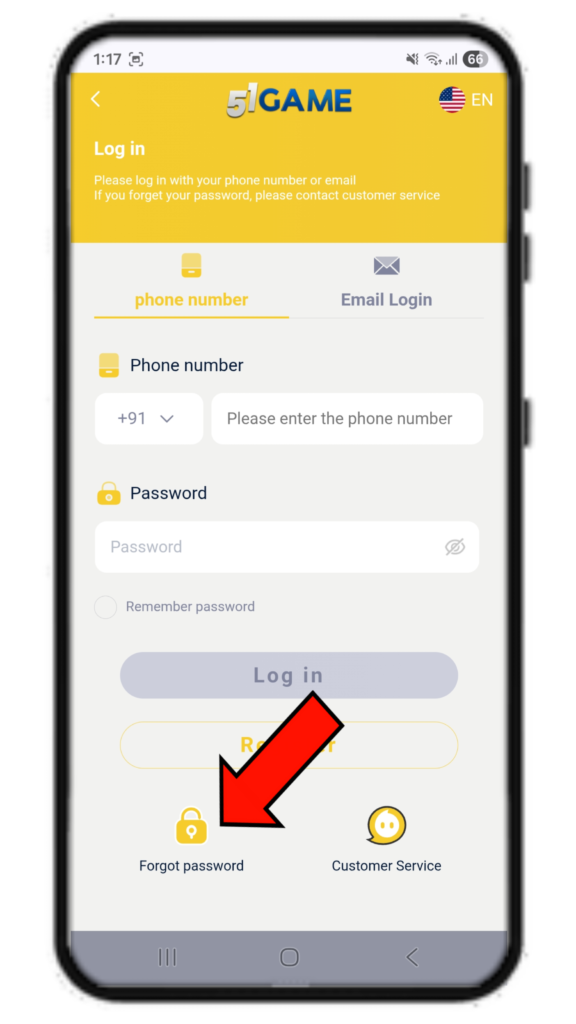 51Game Forgot password